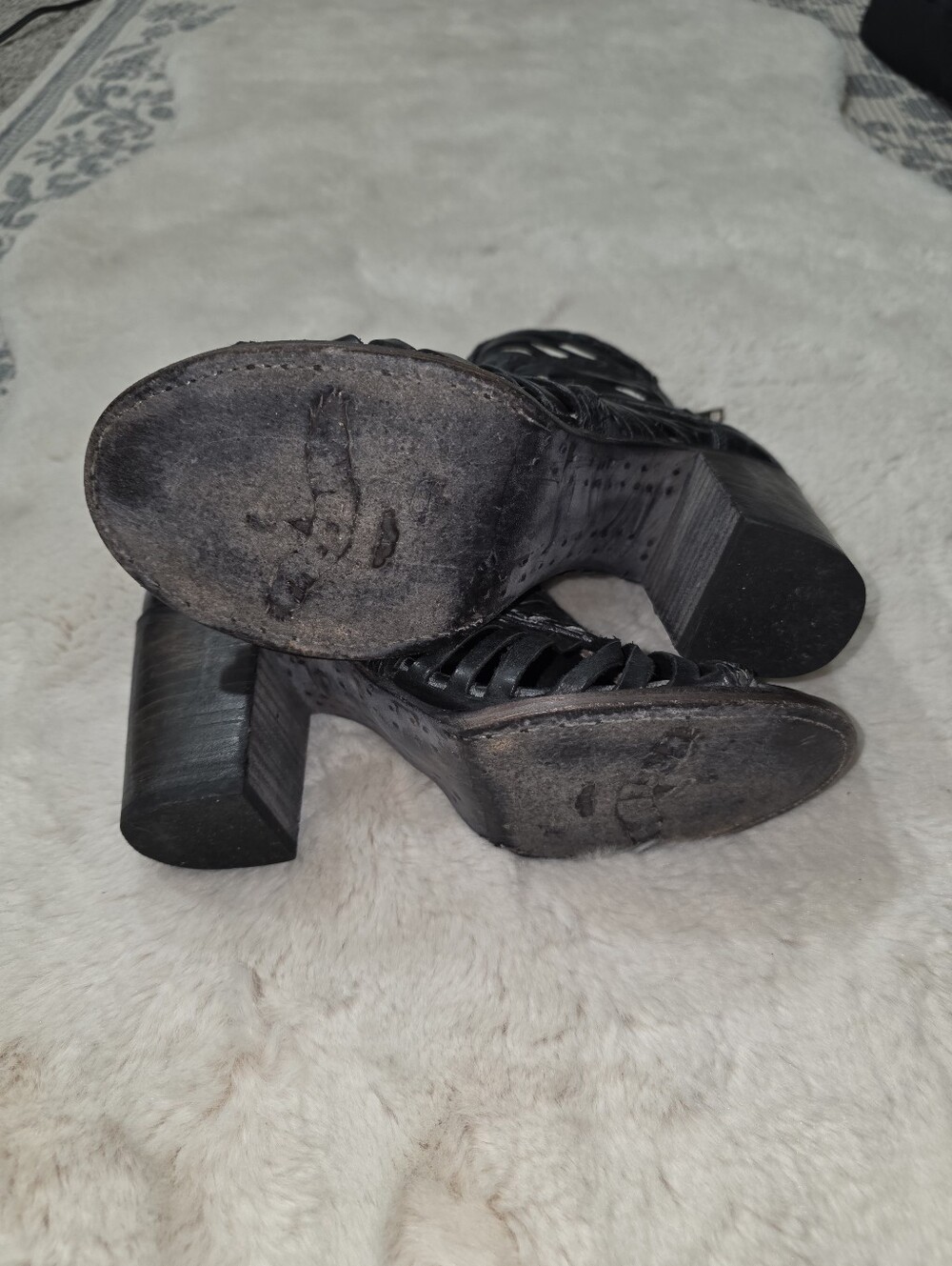 Freebird Bela Black Braided Caged Sandals Size 9 Leather - Picture 10 of 11